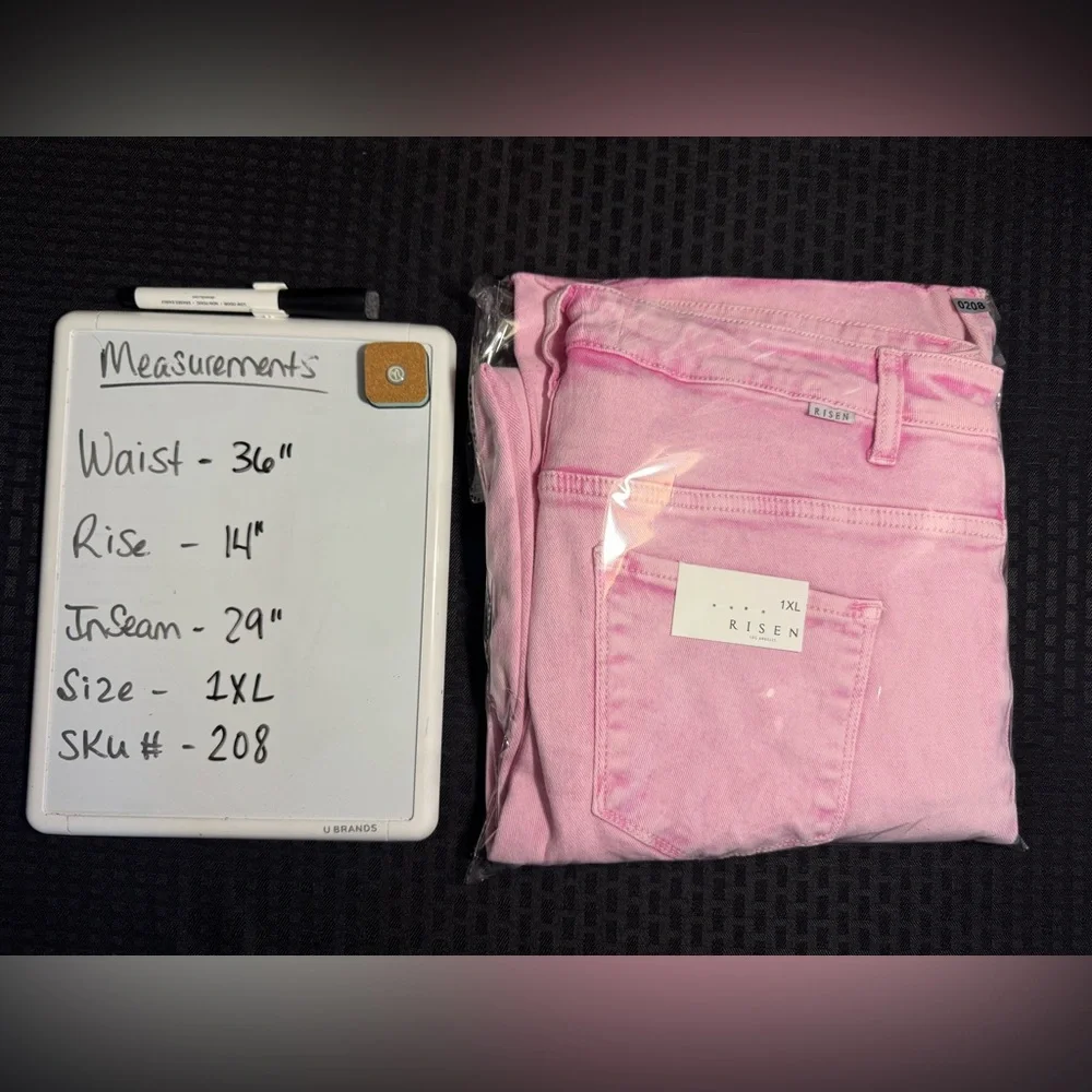 Risen Pink Straight Leg Women Jeans - Picture 7 of 7